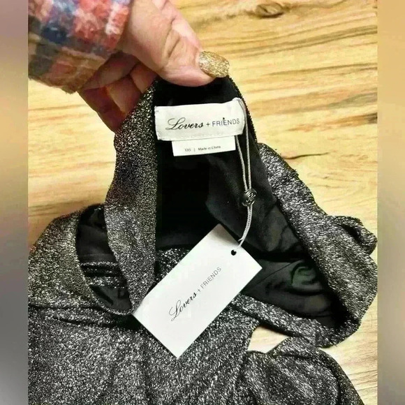 Lovers + Friends Revolve Galaxy Black Sleeveless Amie Romper Twist Front XXS - Picture 9 of 9